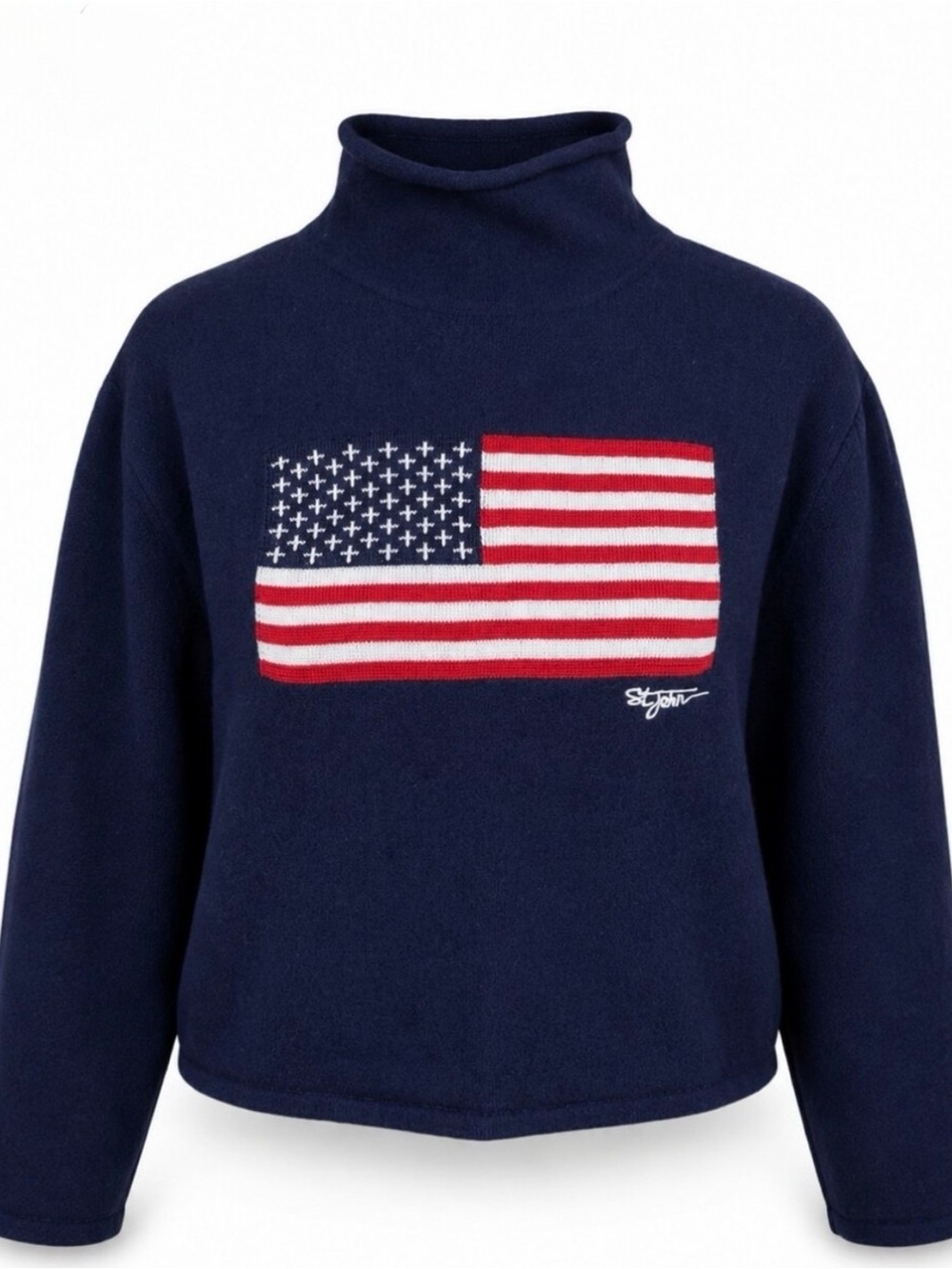 St John Sport American Flag Sweater USA Patriotic Marie Gray 2002 Cruise S